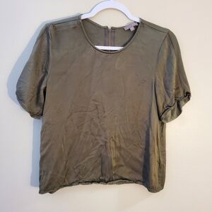 Lilla P Olive Green Women's Short Sleeve Top Size Small